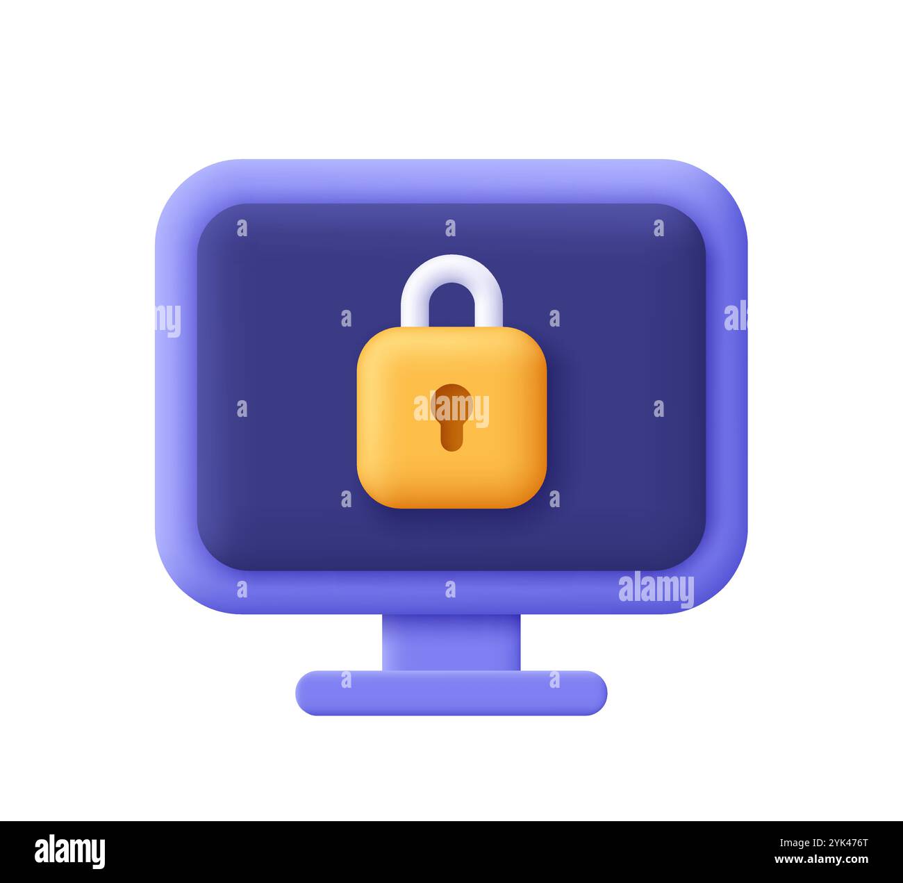 Padlock on computer screen. Data protection, internet security and ...