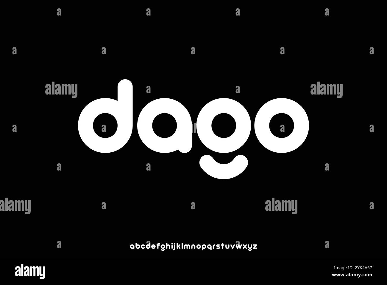 Modern bold unique sans serif alphabet display font vector illustration Stock Vector