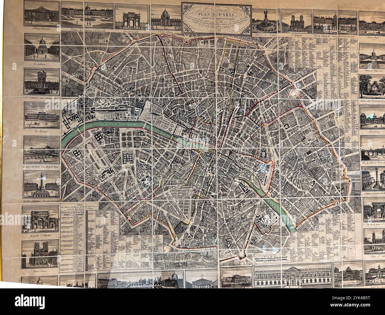 Paris map 19th century hi-res stock photography and images