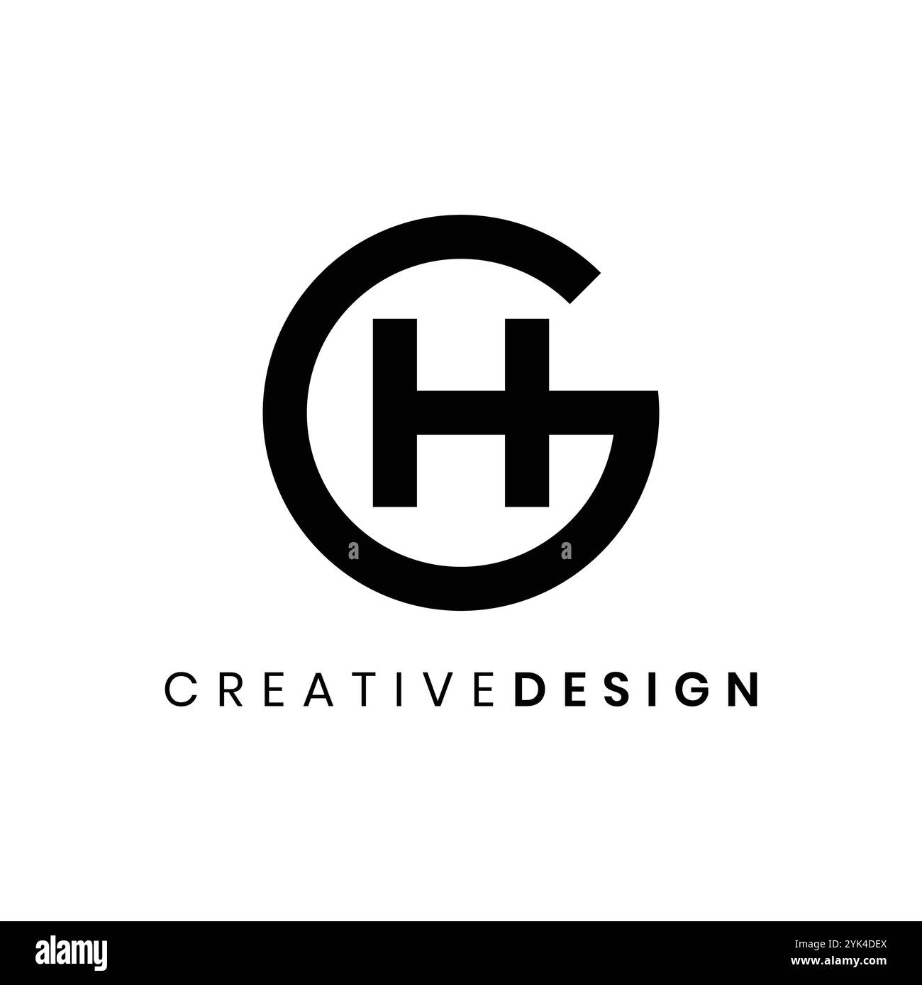 Creative unique letter GH or HG logo design for business company Stock Vector