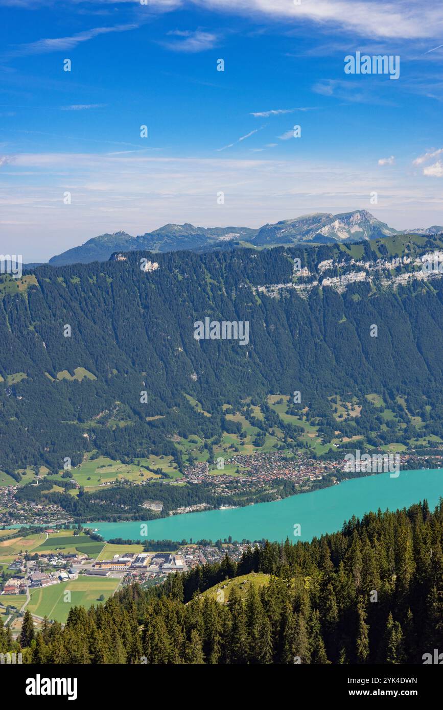 View of Interlaken and Lake Brienz, Canton of Bern, Switzerland Stock ...