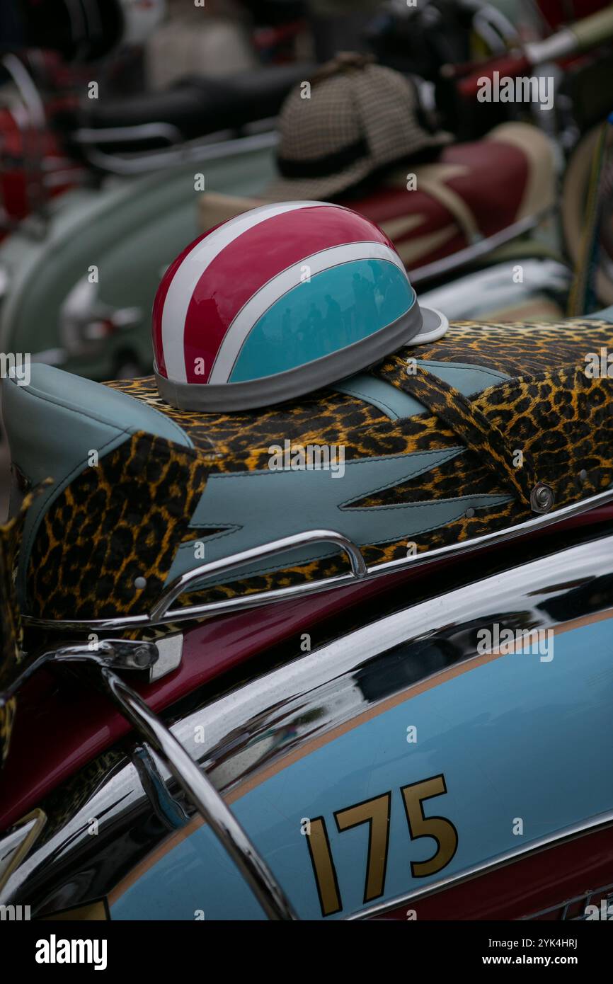 Thousands of bikers took to the road for their annual 'London to Brighton  Burn Up' ride event. They departed from the Ace Cafe in London and  descended on  Brighton seafront  where motorcycles of all times & styles were on display Stock Photo