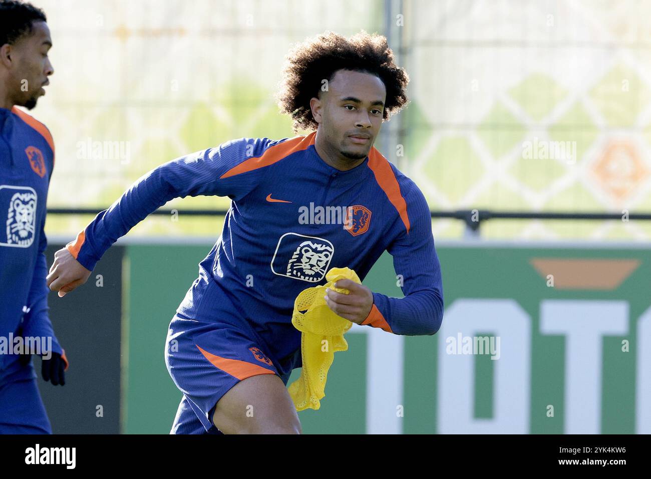 ZEIST - Joshua Zirkzee of the Netherlands during a training session of the Dutch national team at the KNVB Campus on Nov. 17, 2024 in Zeist, Netherlands. The Dutch national team is preparing for the UEFA Nations League duel against Bosnia and Herzegovina. ANP JEROEN PUTMANS Stock Photo