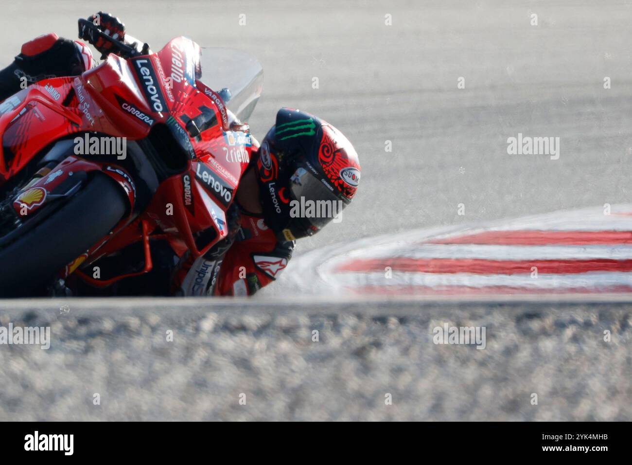 Italian rider Francesco Bagnaia of the Ducati Lenovo Team steers his ...