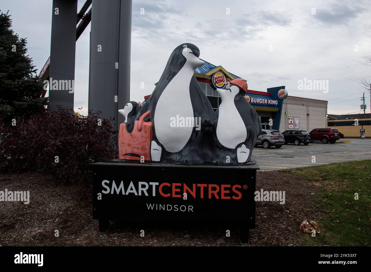 Smart Centres shopping mall sign on Dougall Avenue in Windsor, Ontario, Canada Stock Photo