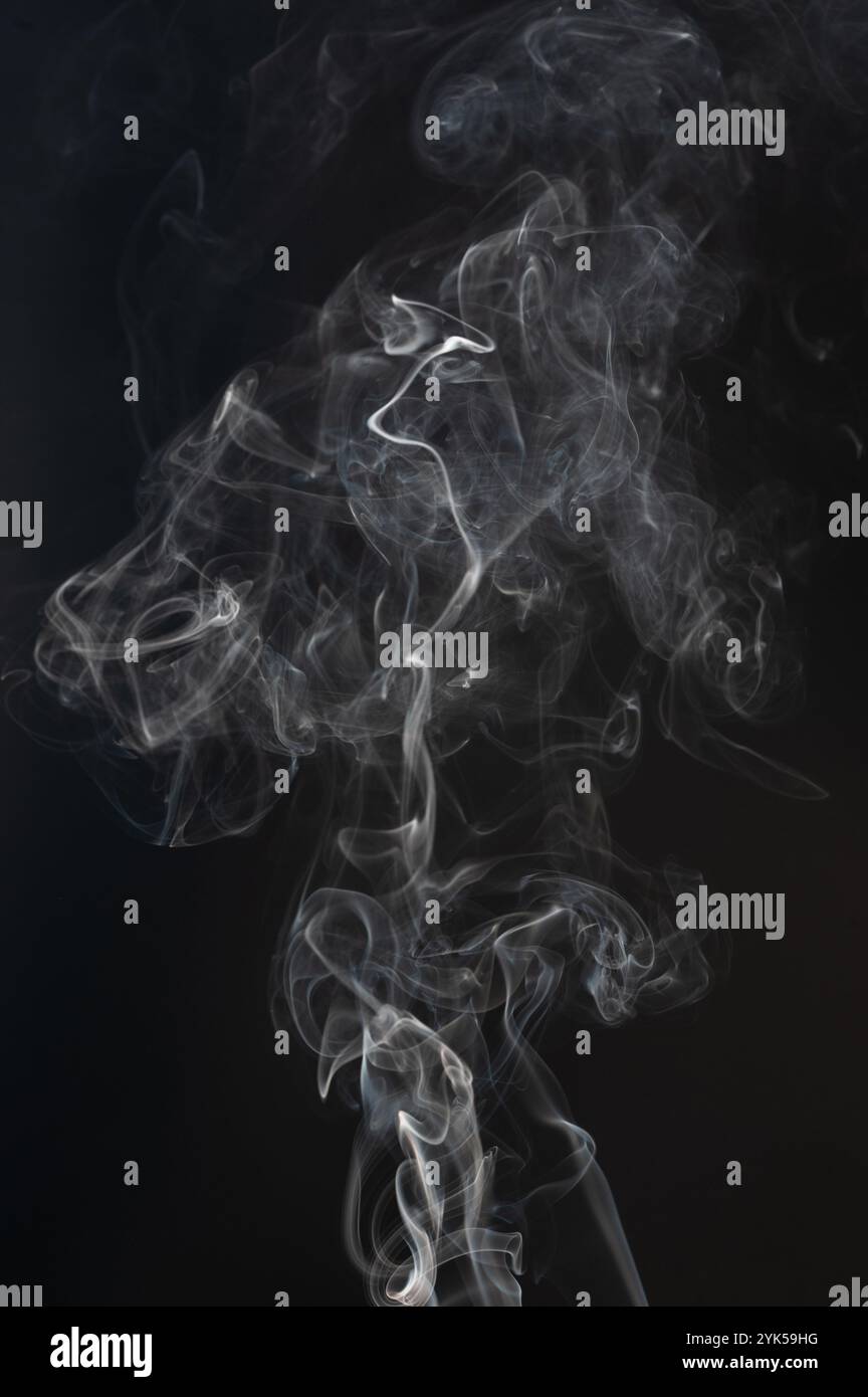 Transparent white smoke cloud isolated on black studio background Stock ...