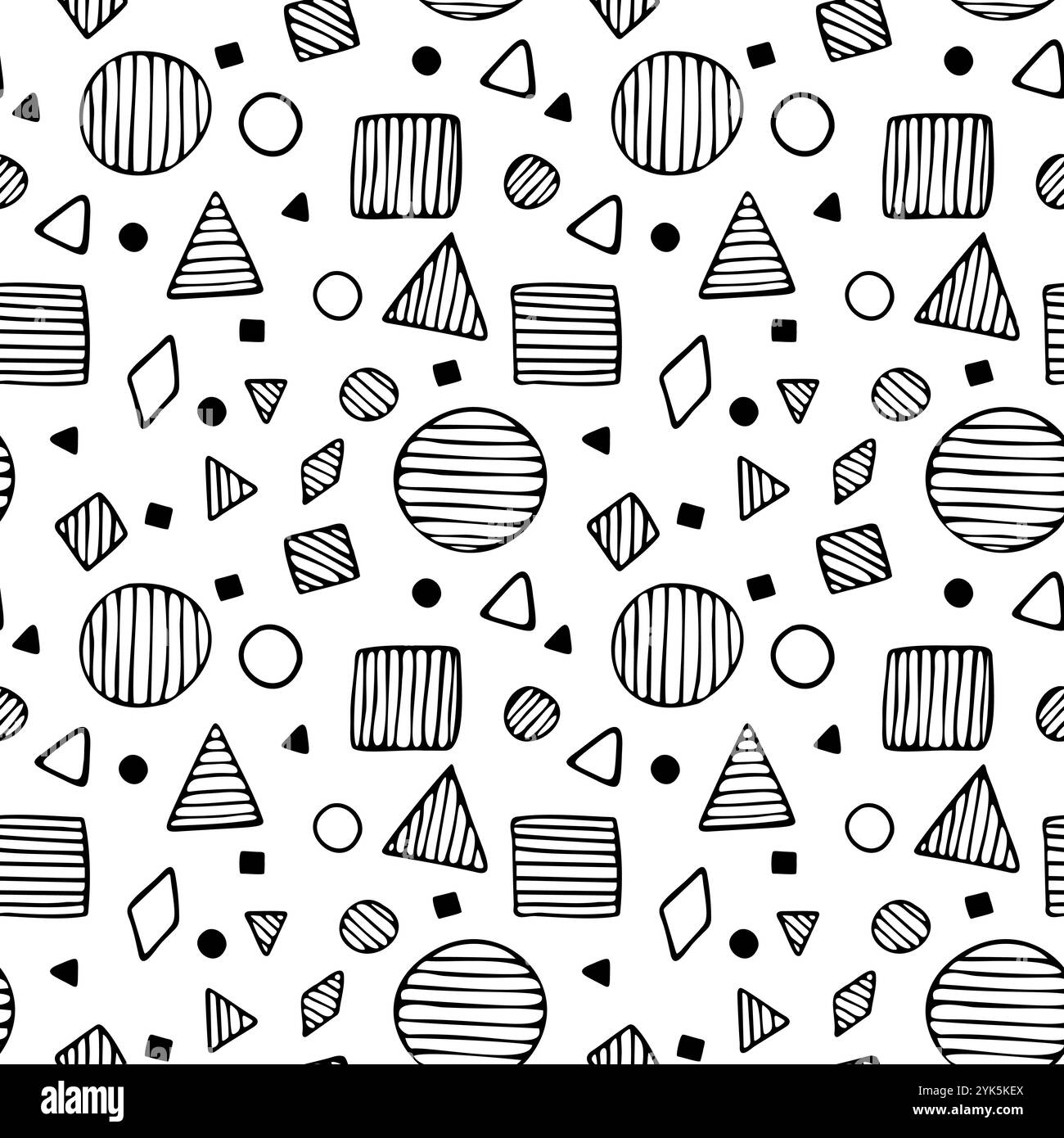 Geometrical vector pattern seamless Black and White Stock Photos ...