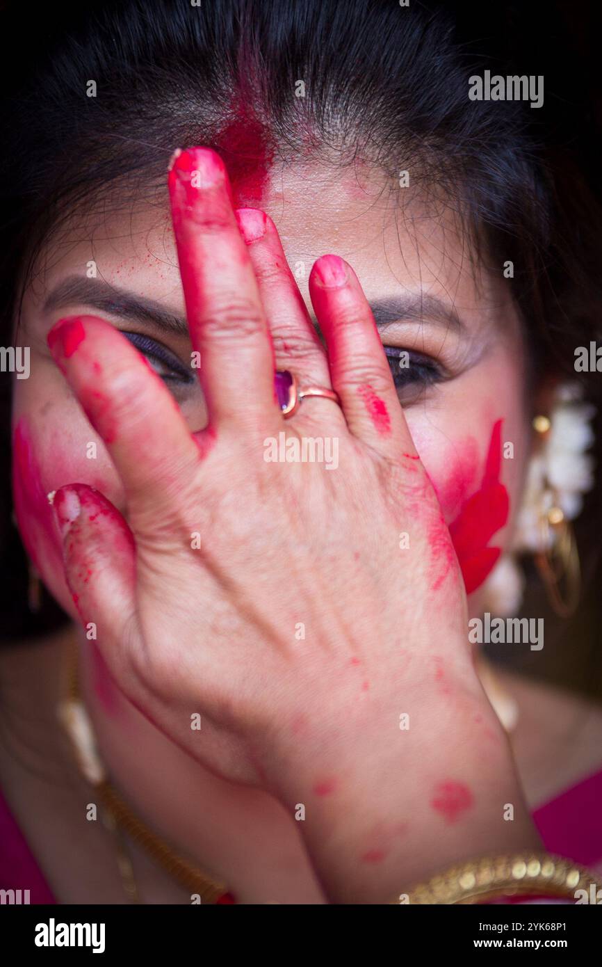 SINDUR KHELA Stock Photo