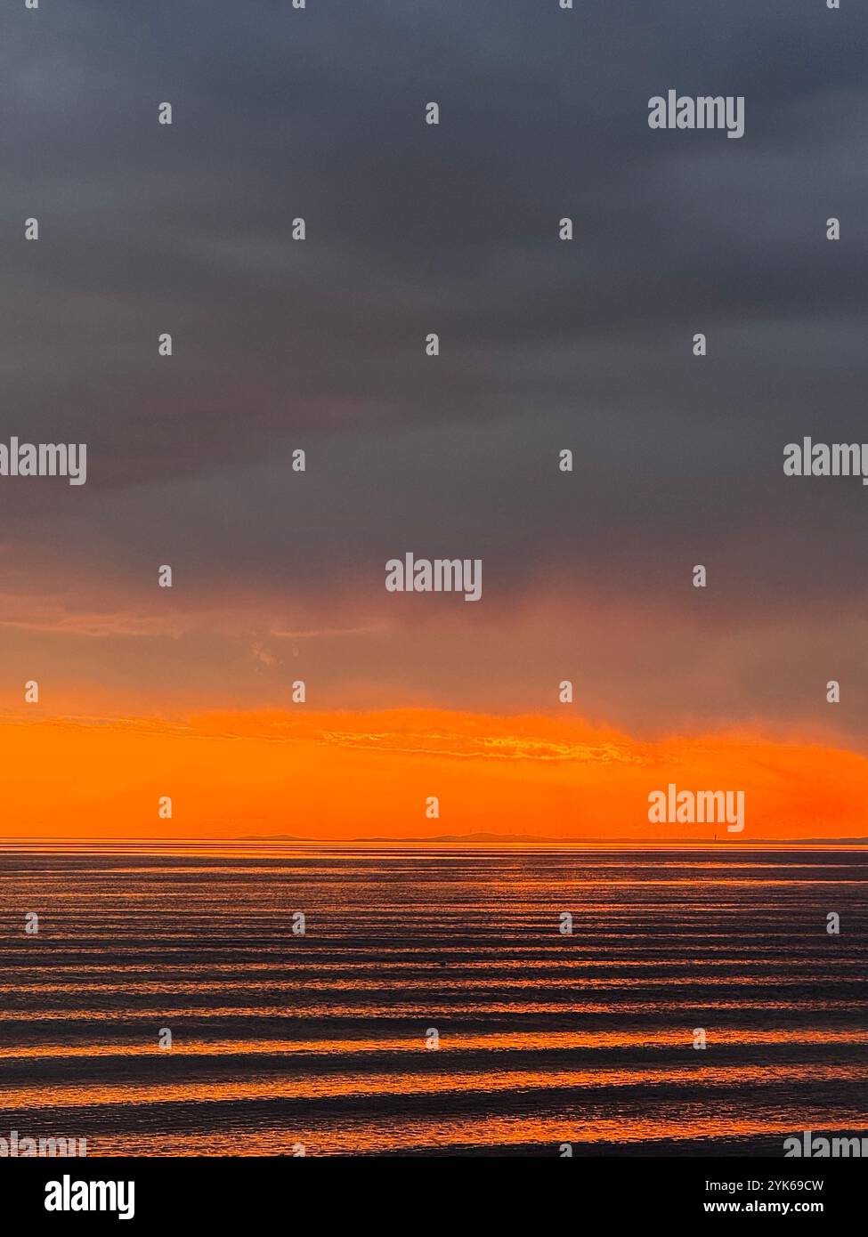 Surreal color changes during a sunset in a rainy day, Turkey, Turkiye - Smartphone Captured Stock Image