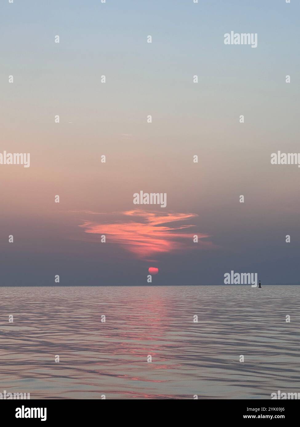 Beautiful sunset above the sea looks like a painting, Turkiye - Smartphone Captured Stock Image