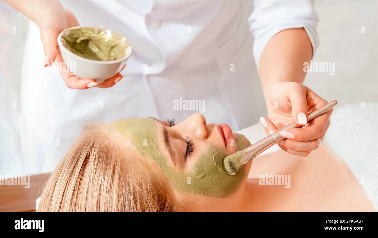 Beautician mask face close up hi-res stock photography and images - Alamy