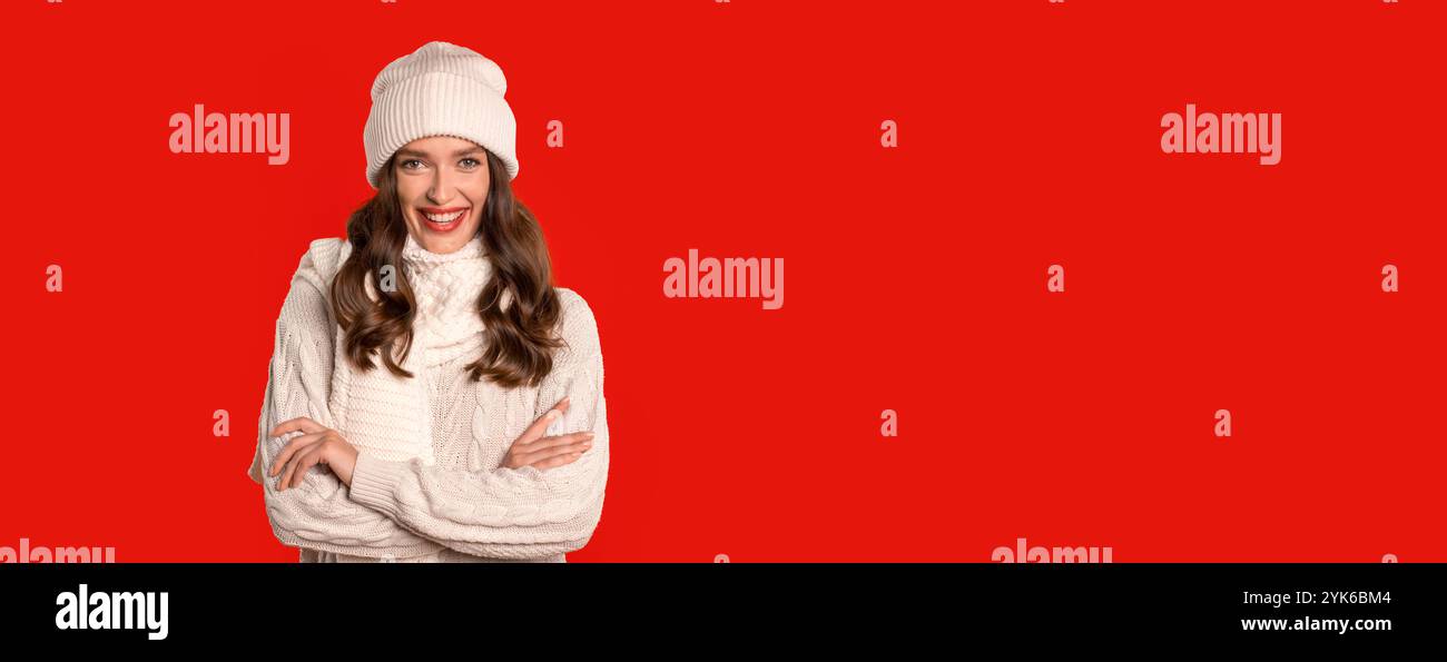 Woman in red sweater on hi-res stock photography and images - Alamy