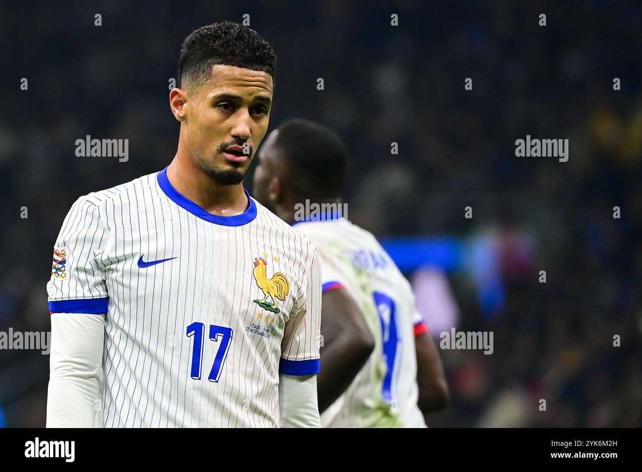 William Saliba (Arsenal)of France during the UEFA Nations League football match between Italy and France at the San Siro Stadium in Milan, Italy on November 17, 2024 Credit: Piero Cruciatti/Alamy Live News Stock Photo