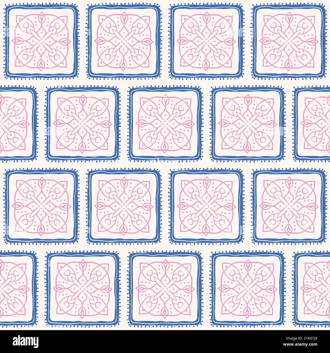 Backsplash seamless pattern with abstract ornament. Vector hand drawn flat illustration. Stock Vector