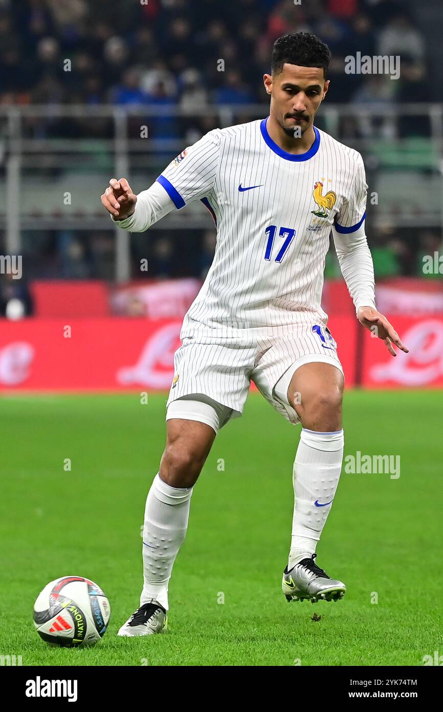 William Saliba (Arsenal)of France during the UEFA Nations League football match between Italy and France at the San Siro Stadium in Milan, Italy on November 17, 2024 Credit: Piero Cruciatti/Alamy Live News Stock Photo