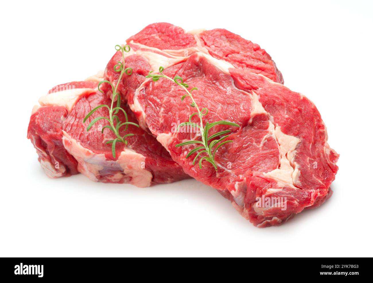 fresh raw beef steak isolated on white background Stock Photo - Alamy