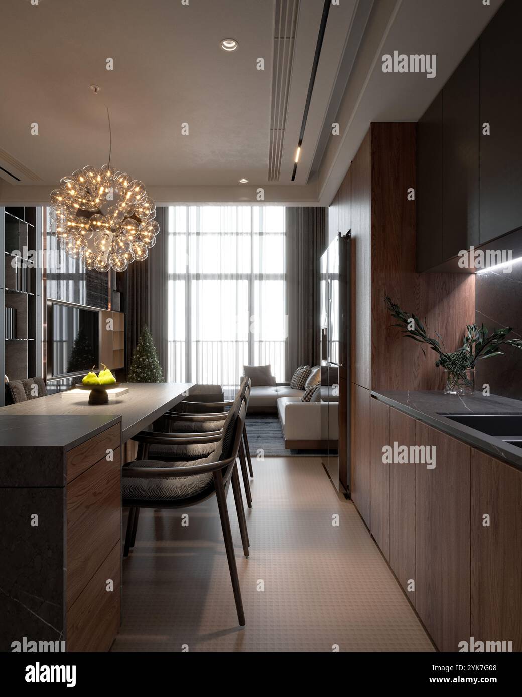 3d render luxury home interior Stock Photo