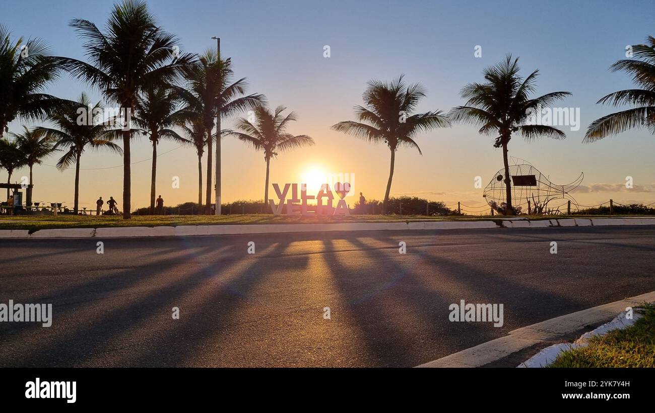 A picturesque scene of a sunrise in Vila Velha, Espírito Santo, Brazil. - Smartphone Captured Stock Image