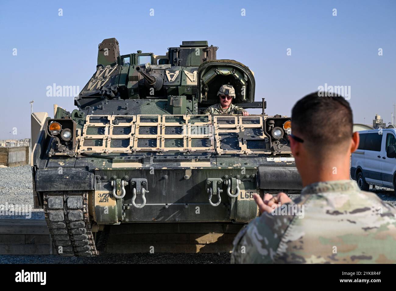 A U.S. Army Soldier assigned to the 2nd Squadron, 278th Armored Cavalry ...