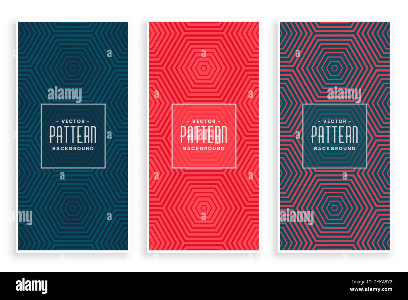 Set hexagonal lines pattern Stock Vector Images - Alamy