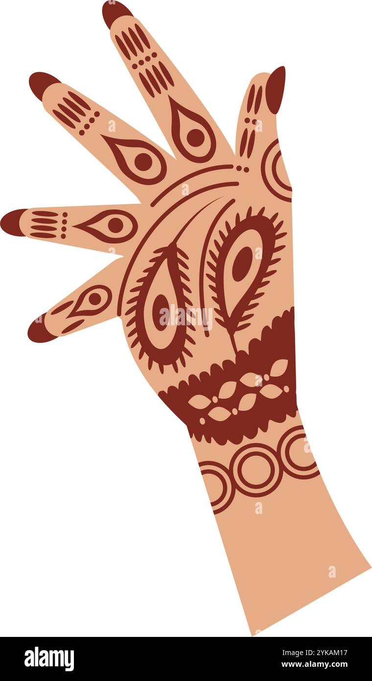 floral mehndi design on hand Stock Vector Image & Art - Alamy