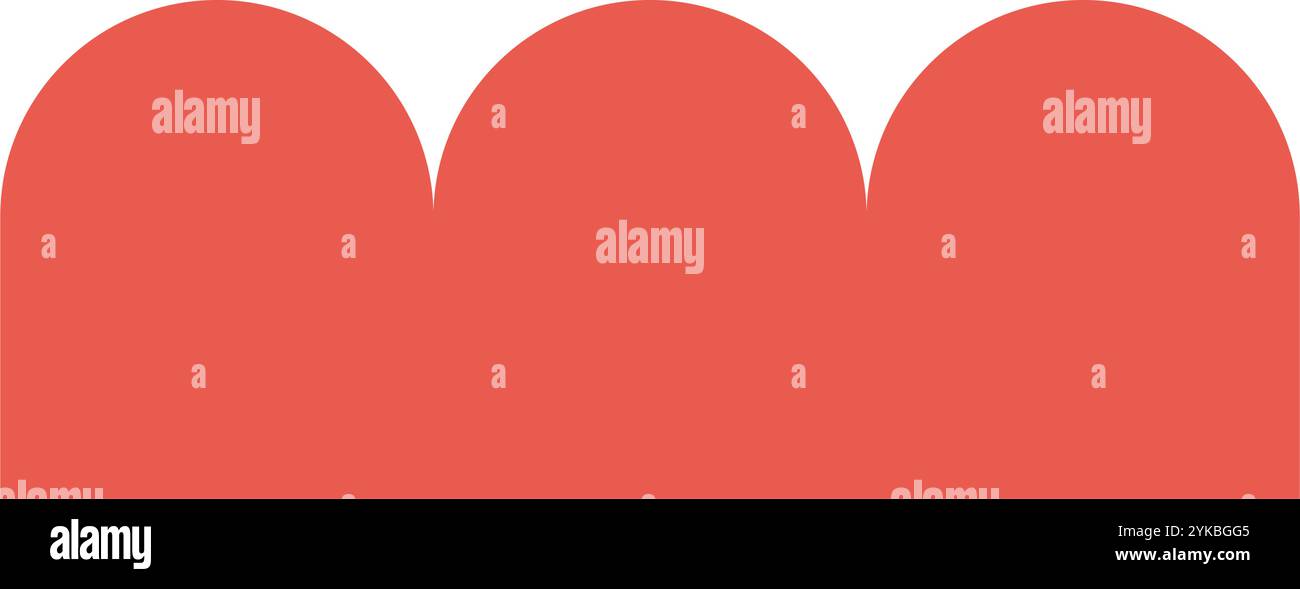 Half Rounded red half rounded geometric shape Stock Vector Image & Art - Alamy