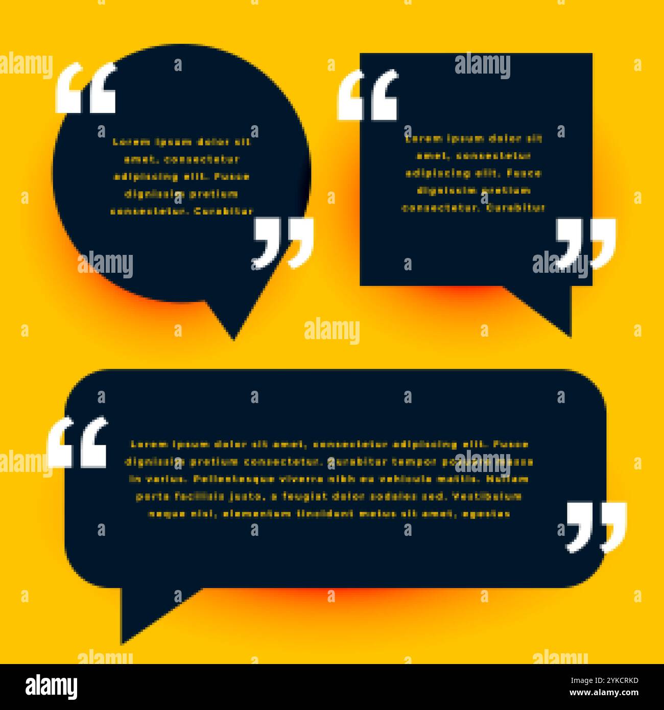 black modern quotes template in chat bubble style Stock Vector Image ...
