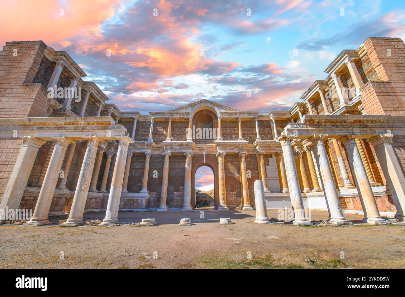 Ancient City Sardes (Sardis) in Turkey. The ruins of the The Greek gymnasium Stock Photo