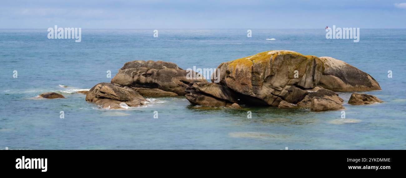 Strange Large Rocks Large rocks with strange forms in the Atlantic ocean in Brittany with ...