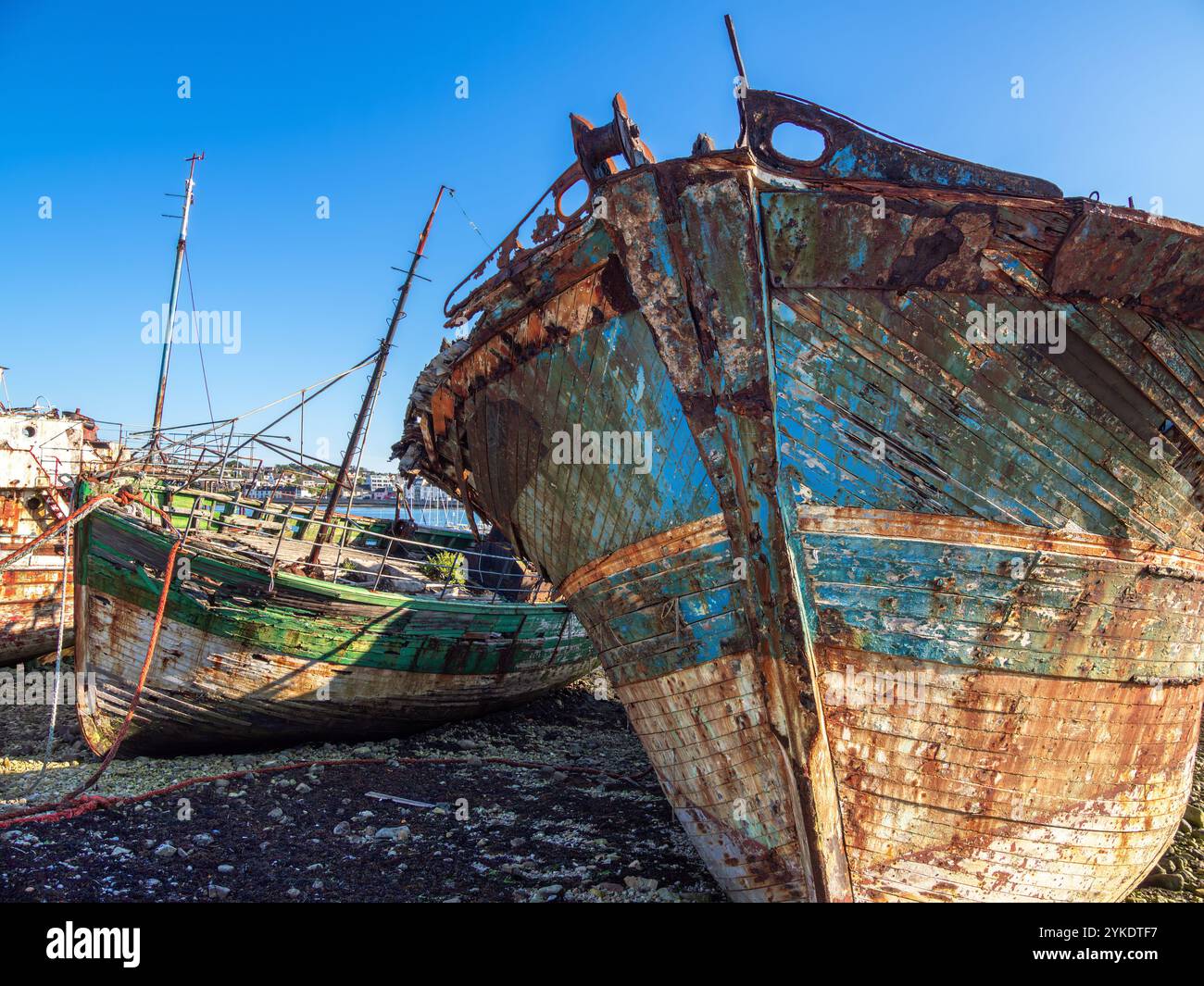 Old Rusted Ship Old rusted ship with blue sky hi-res stock photography and images - Alamy