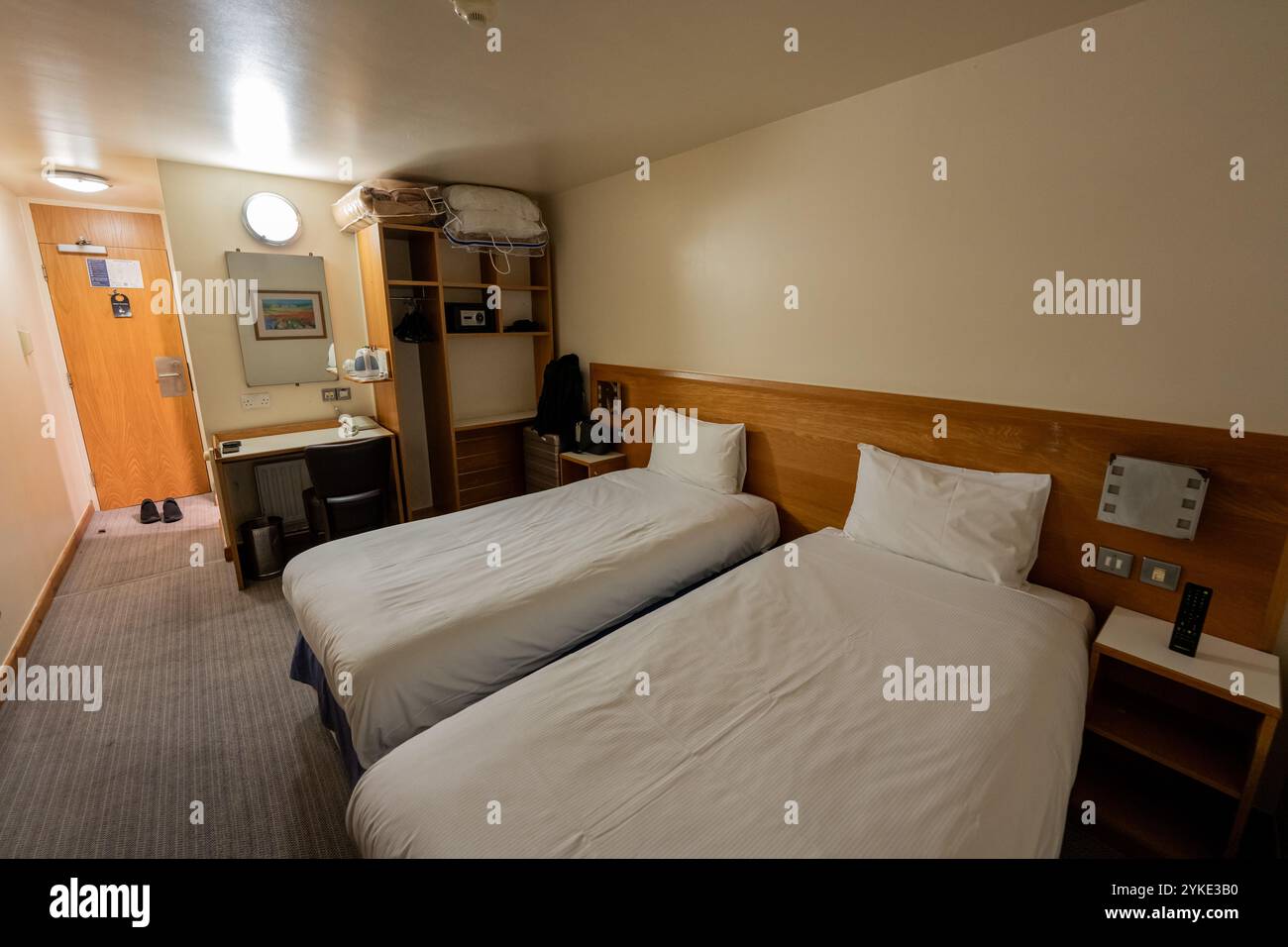 London, England - 10 July 2023, Nighttime Environment of St. Giles Hotel Featuring Accommodation with Double Bed and Facilities, Excluding Air Conditi Stock Photo