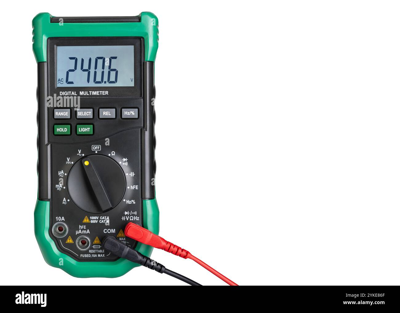 Front View of Digital Multimeter with Probes Stock Photo - Alamy