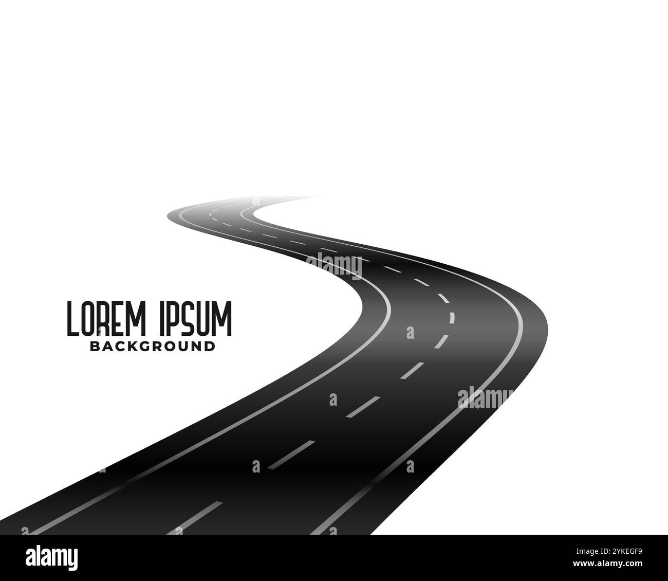 curve winding black road on white background Stock Vector Image & Art ...