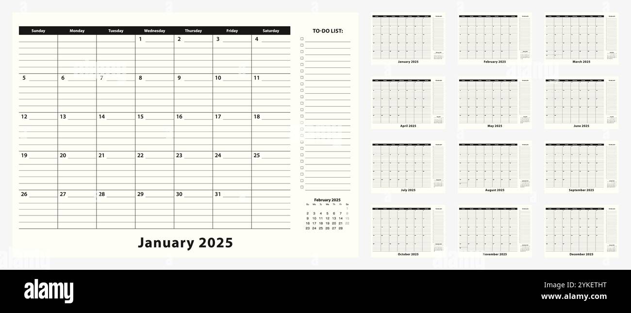 Monthly Business Desk Pad Calendar for year 2025, 12 month. Calendar ...