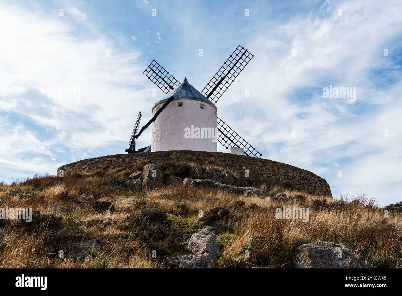 Windmills in Consuegra, Toledo, La Mancha, Spain Stock Photo