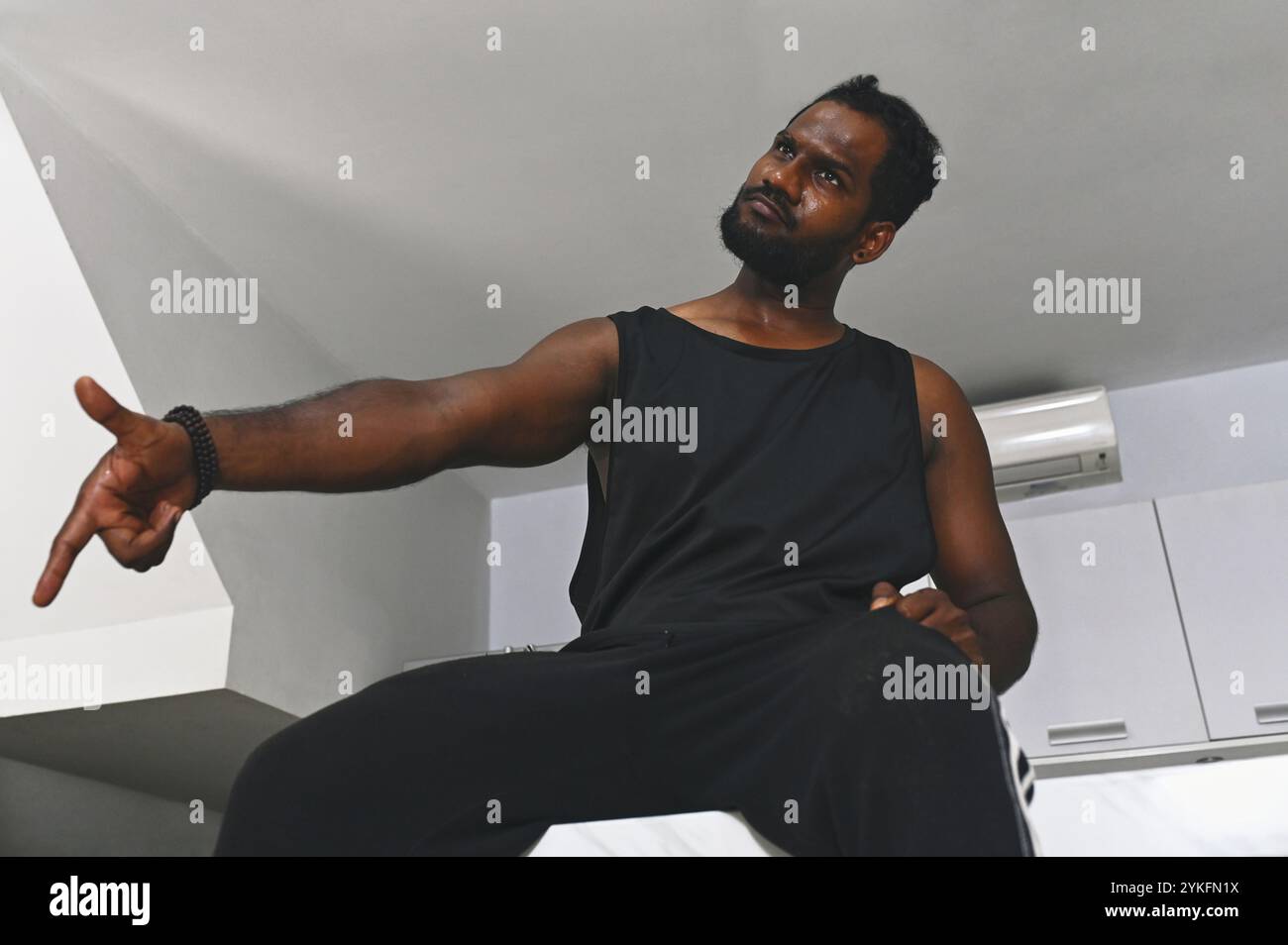 Dancer Dancing Hip Hop At Home Stock Photo