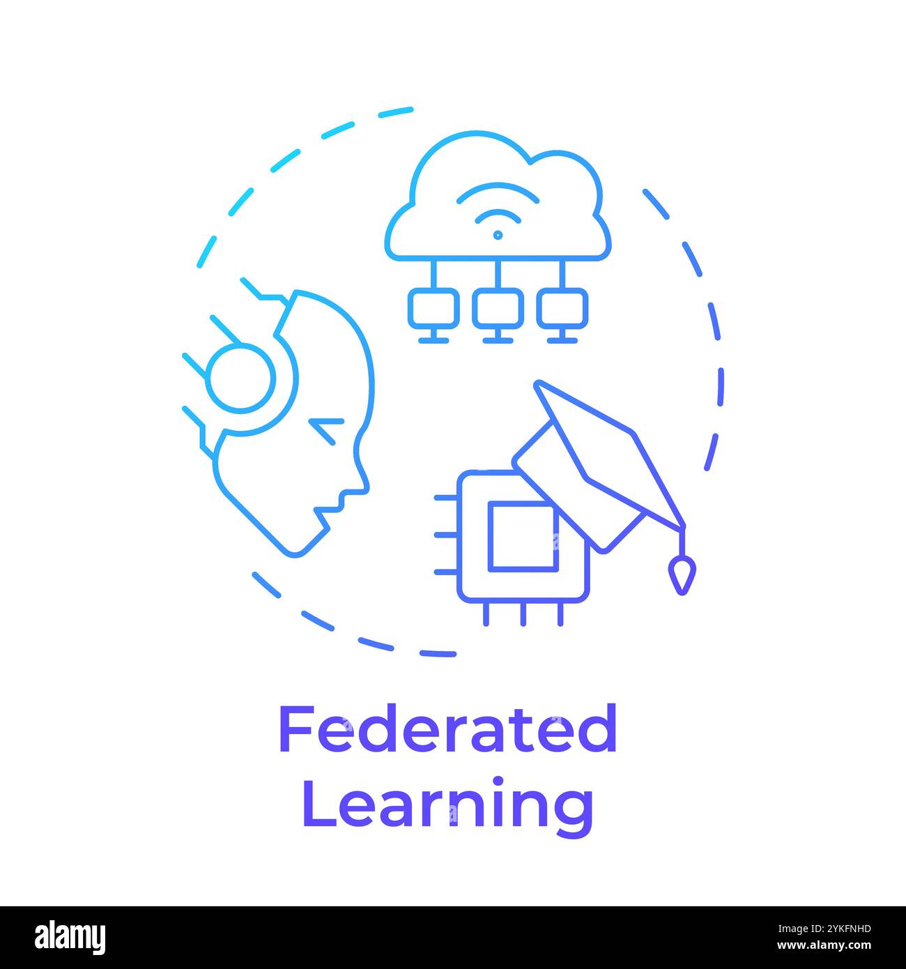 Federated learning blue gradient concept icon Stock Vector Image & Art ...