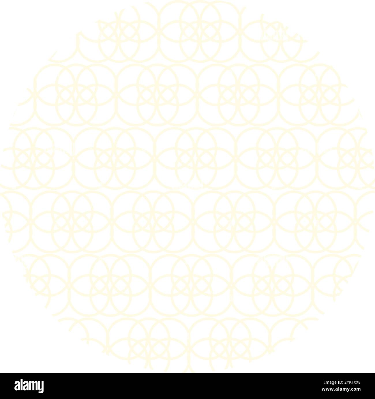 Chinese circle with Asian pattern of connected golden rings. Small elements created sense of flow movement within circular visual focus. Simple vector Stock Vector