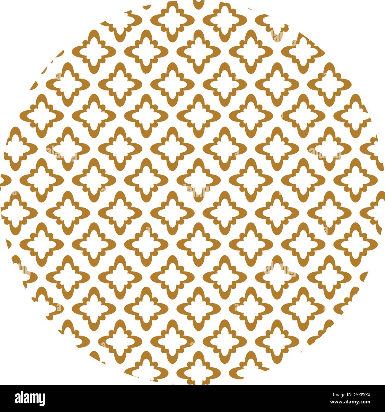 Chinese circle with Asian pattern of geometric flowers. Small elements created sense of flow movement within round visual focus. Simple vector decorat Stock Vector