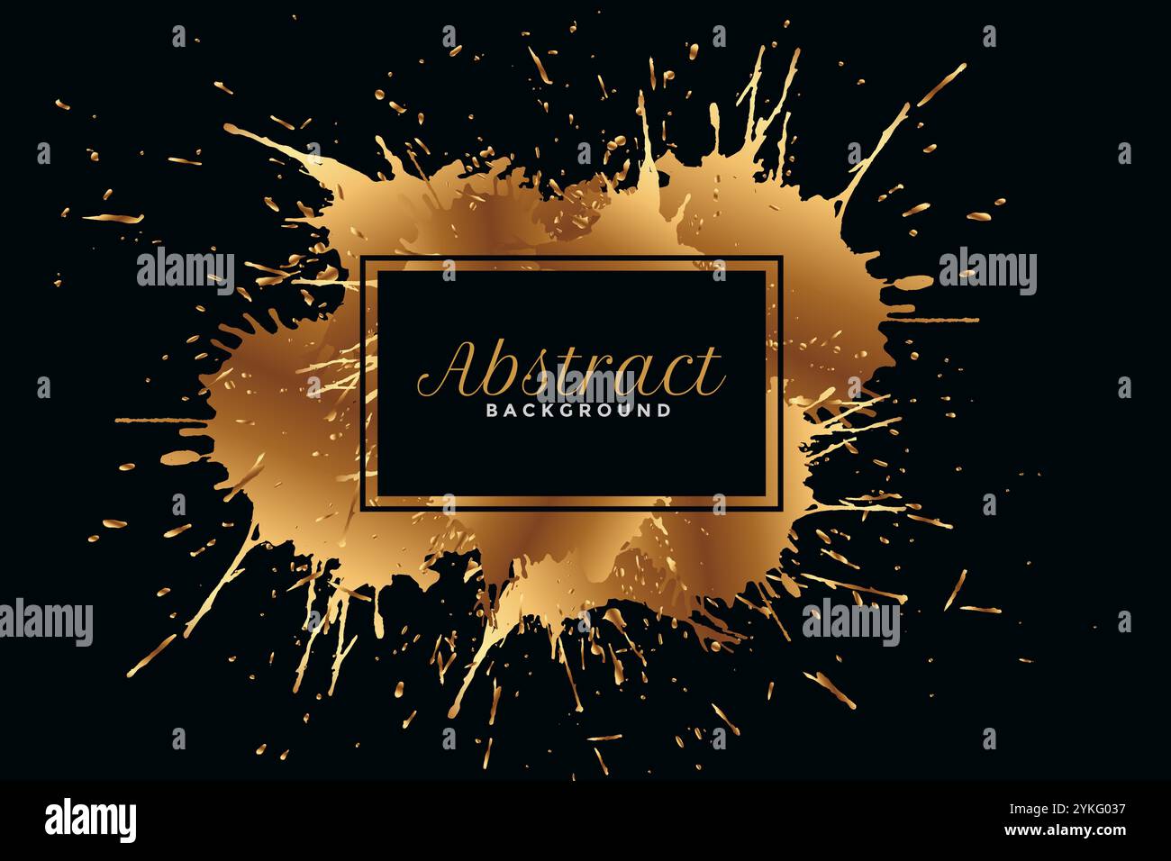 black background with golden ink splatter design Stock Vector Image ...