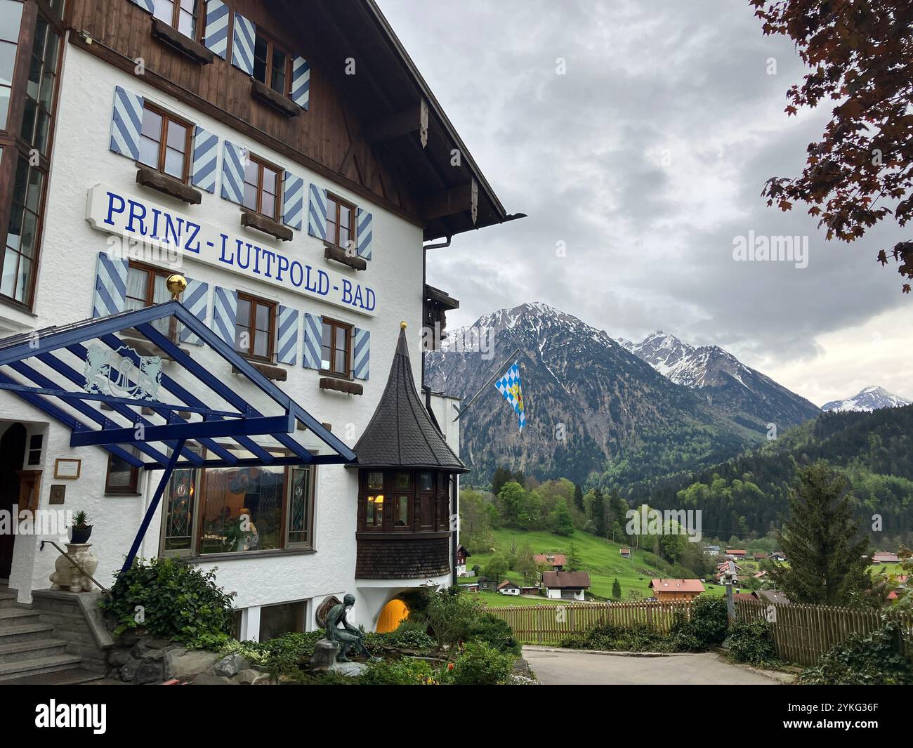 Hotel Prinz-Luitpold-Bad, in the health spa resort town of Bad Hindelang, Bavaria, Germany Stock Photo