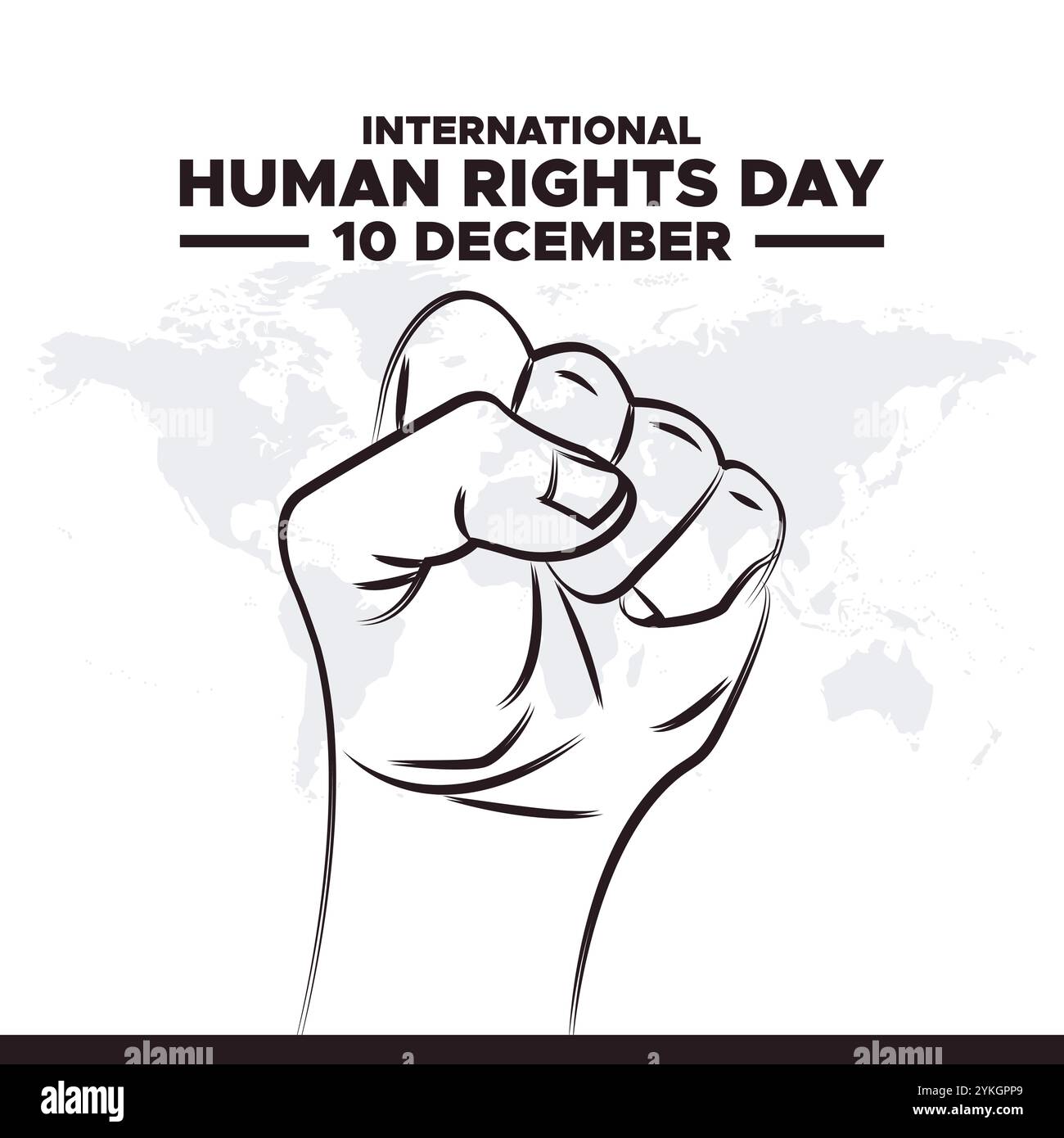 Human rights day is observed every year on December 10. Vector illustration on the theme of international human rights day. Template for banner, Stock Vector