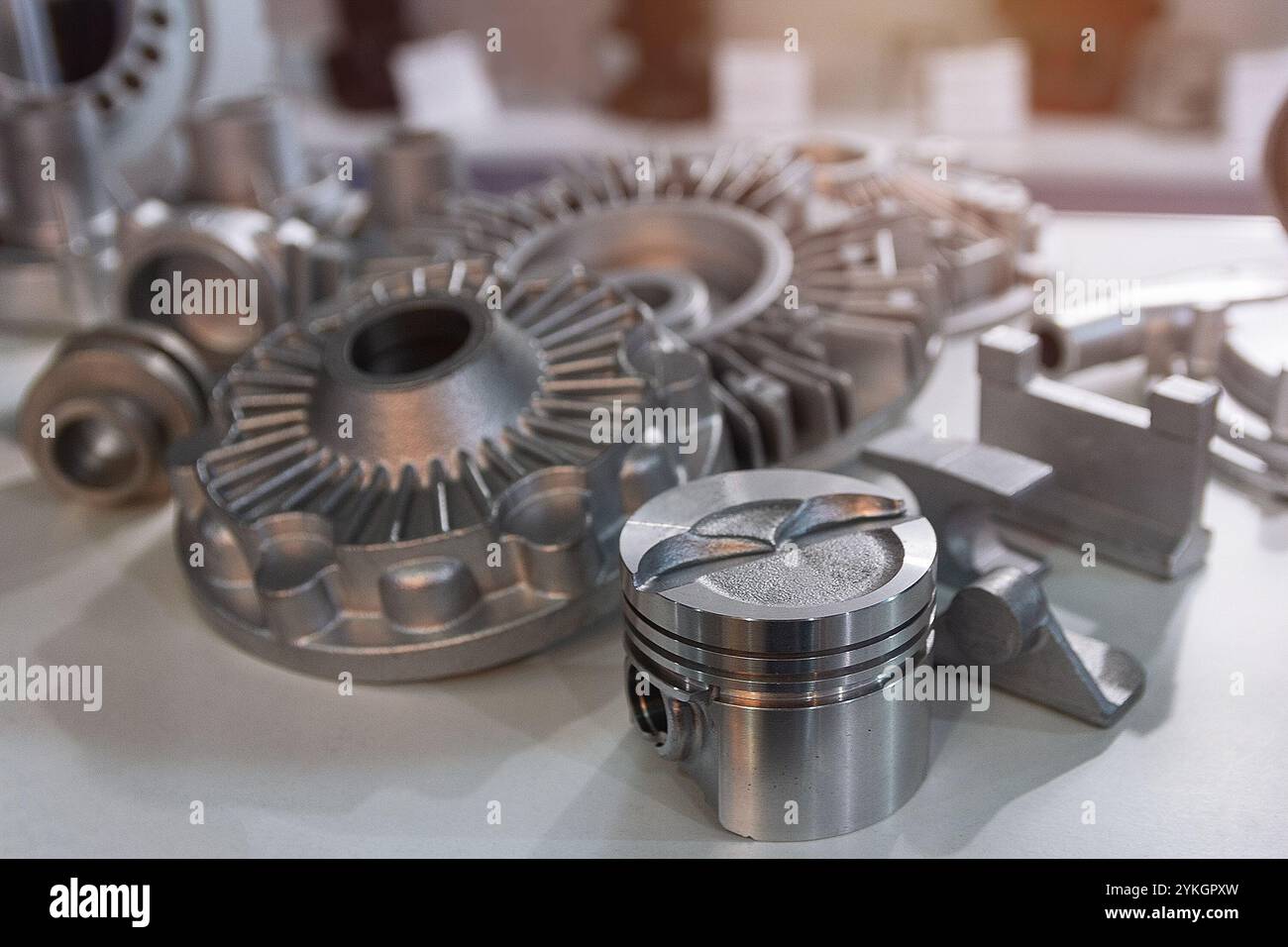 Metal products made by casting techniques close-up. Industry Stock ...