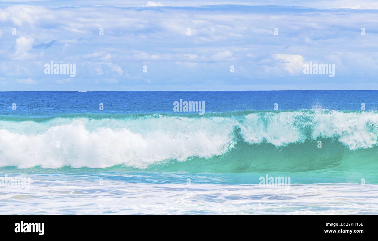 Strong waves at amazing Praia de Lopes Mendes beach on the big tropical island Ilha Grande in Angra dos Reis Rio de Janeiro Brazil Stock Photo