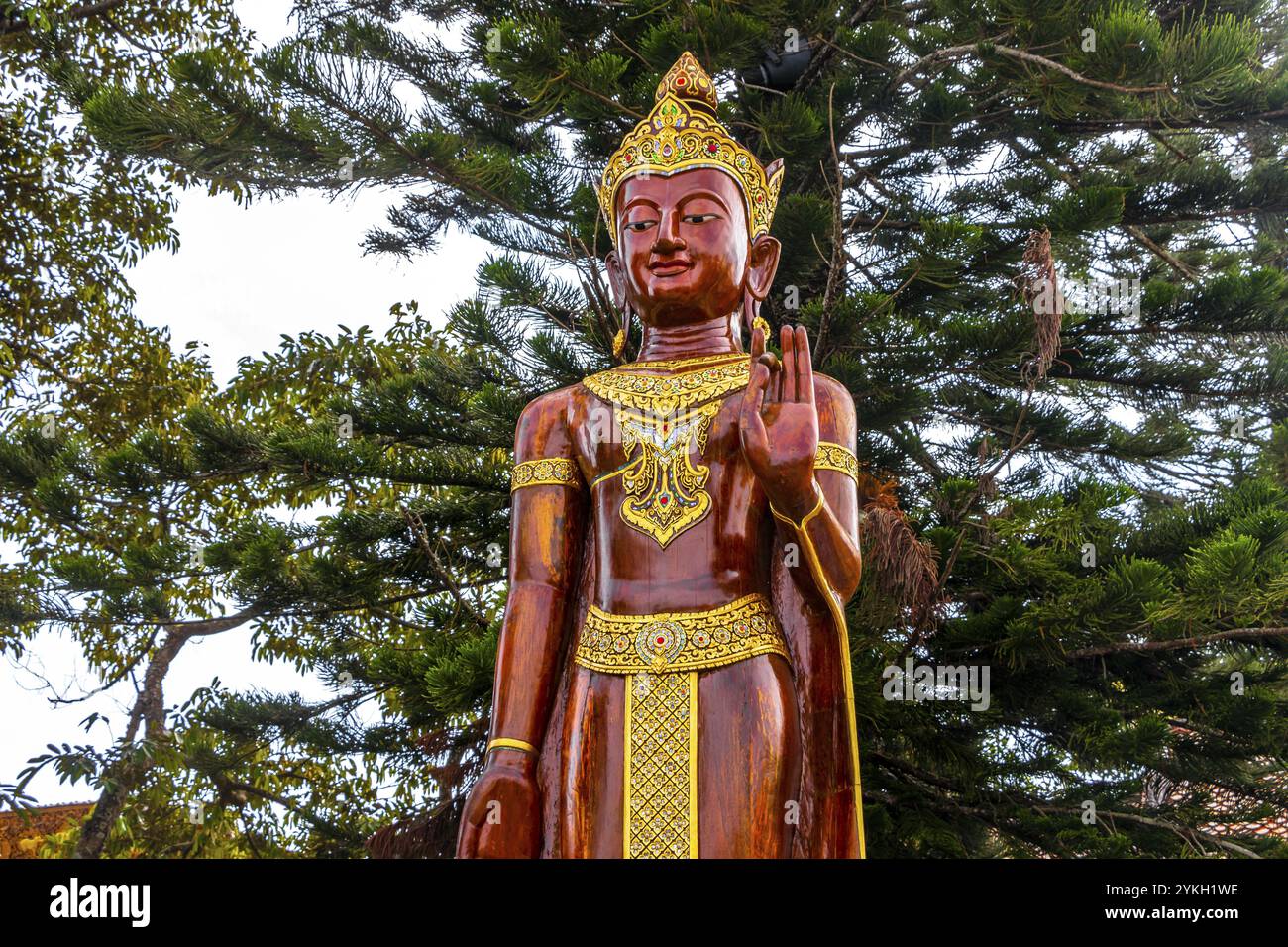 Buddha sculpture figure statue at golden gold Wat Phra That Doi Suthep ...