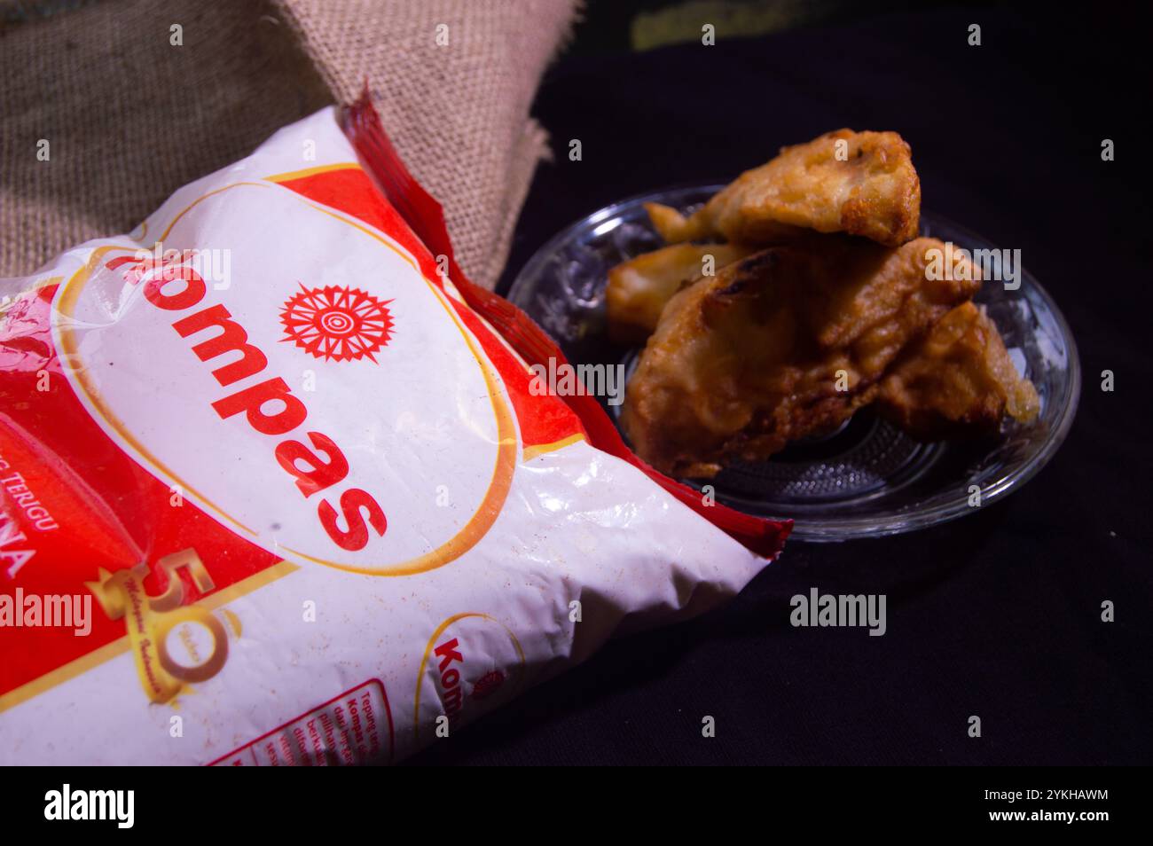 Godo is a typical Indonesian food. fried potatoes made from sweet potatoes coated in flour and then fried. Stock Photo