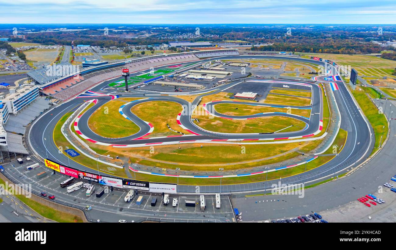 Charlotte Motor Speedway racetrack in North Carolina aerial view ...