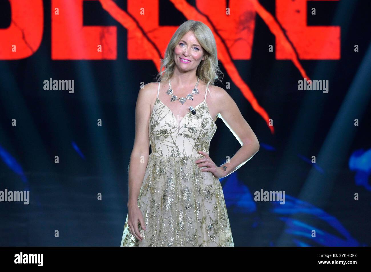 Flavia Ventoi in der Rai-Talkshow Belve 2024 in den Fabrizio Frizzi ...