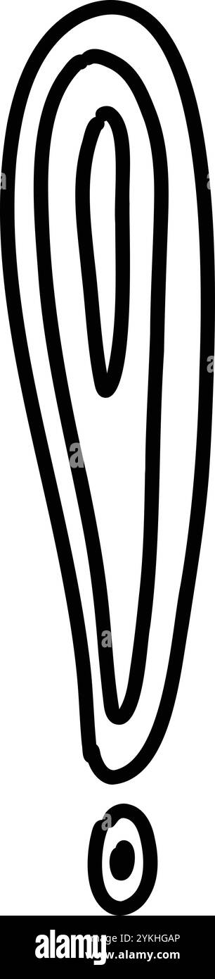 Doodle exclamation mark. Hand drawn punctuation marks and exclamatory ...