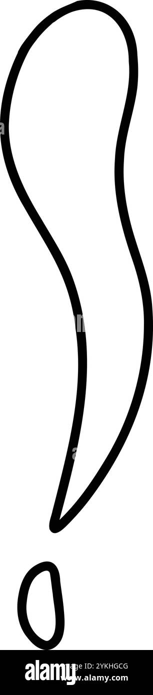 Doodle exclamation mark. Hand drawn punctuation marks and exclamatory ...